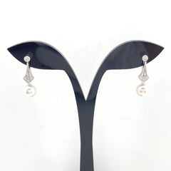 ミキモト パール デザインイヤリング 真珠 イヤリング K18 パール ダイヤモンド レディース 【中古】brjwl