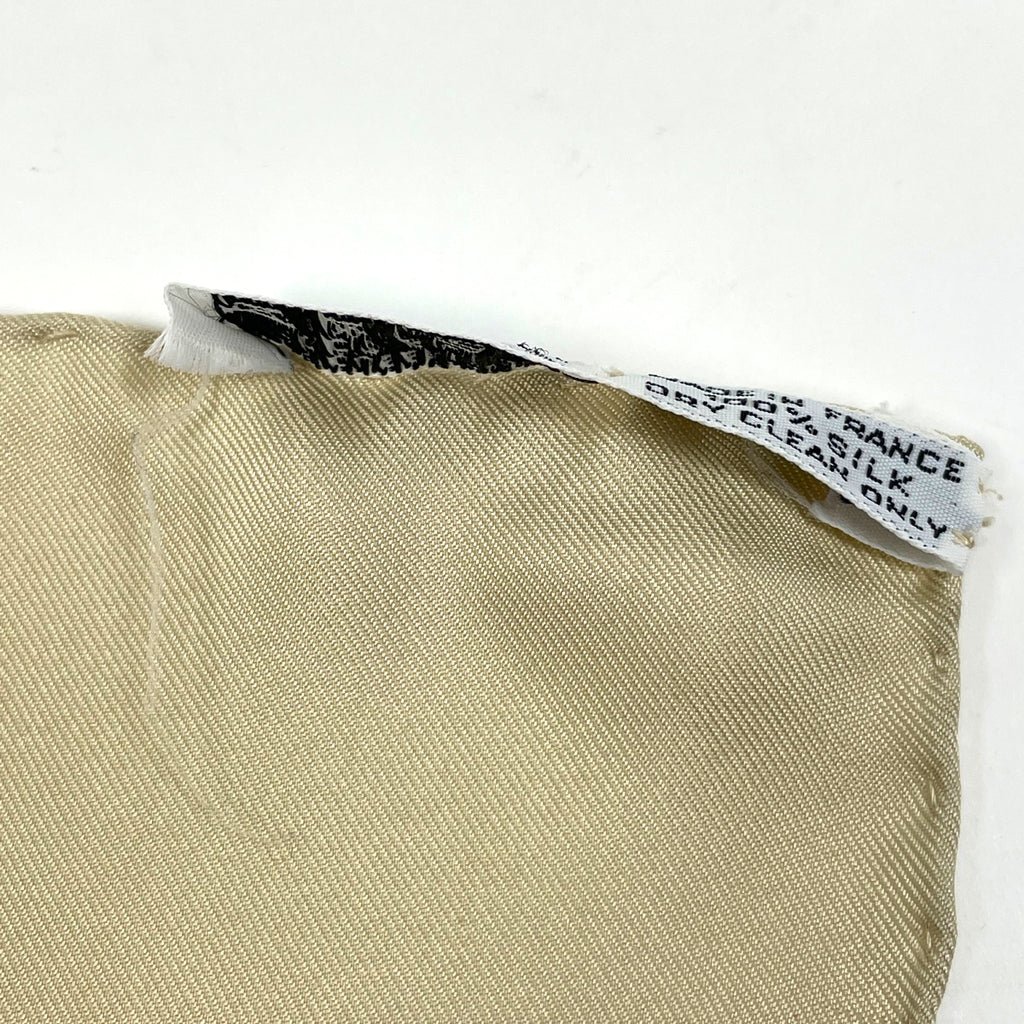 エルメス カレ 90 Au FIL de la SOIE 絹糸の赴くままに スカーフ シルク ベージュ レディース 【中古】brbag