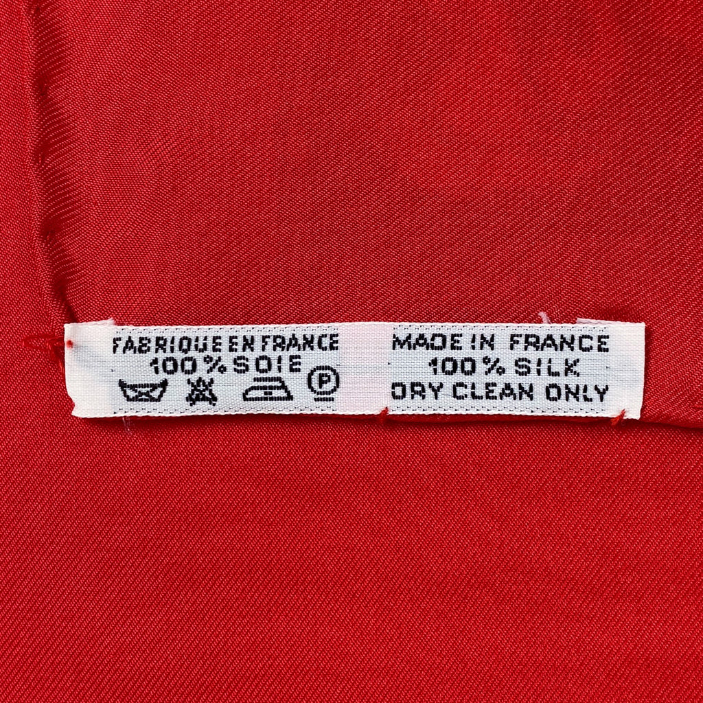 エルメス カレ 90 vive le vent 風よ吹け スカーフ シルク レッド レディース 【中古】brbag