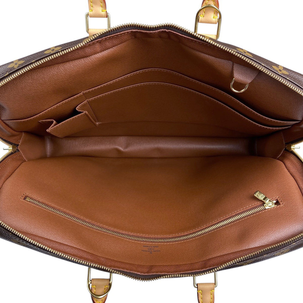 ルイ・ヴィトン ポルトドキュマン ヴォワヤージュ ハンドバッグ 旅行 ビジネスバッグ モノグラム ブラウン M53361 メンズ 【中古】brbag