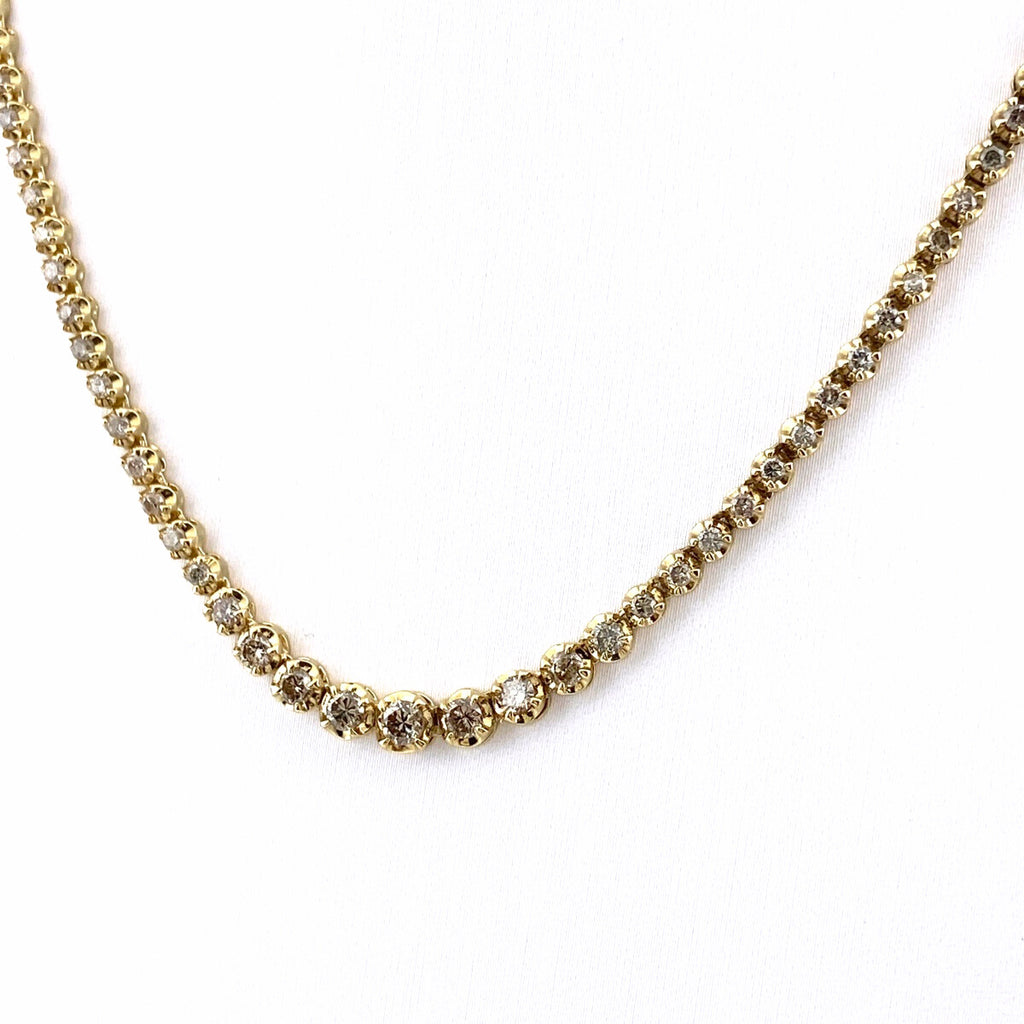 メレダイヤ デザインネックレス YG イエローゴールド ネックレス K18 ダイヤモンド レディース 【中古】nbjwl