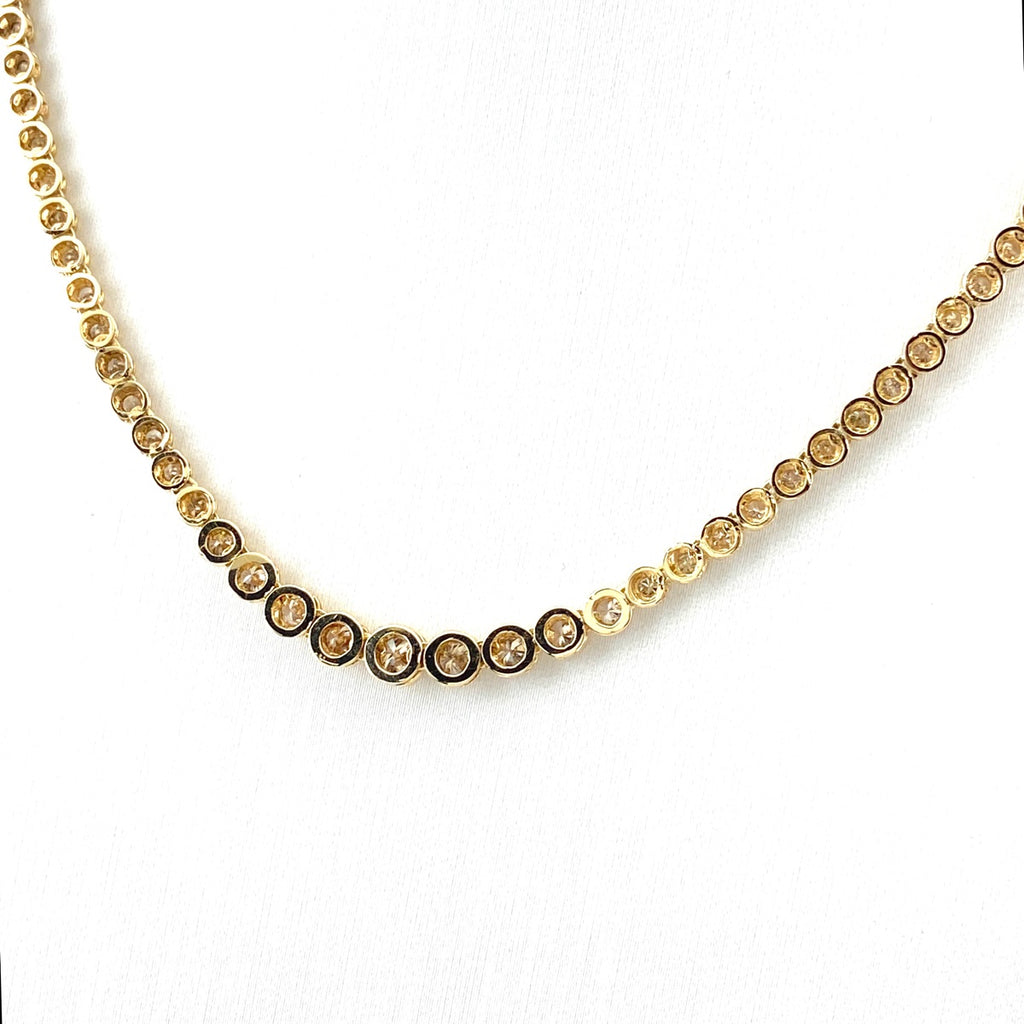 メレダイヤ デザインネックレス YG イエローゴールド ネックレス K18 ダイヤモンド レディース 【中古】nbjwl