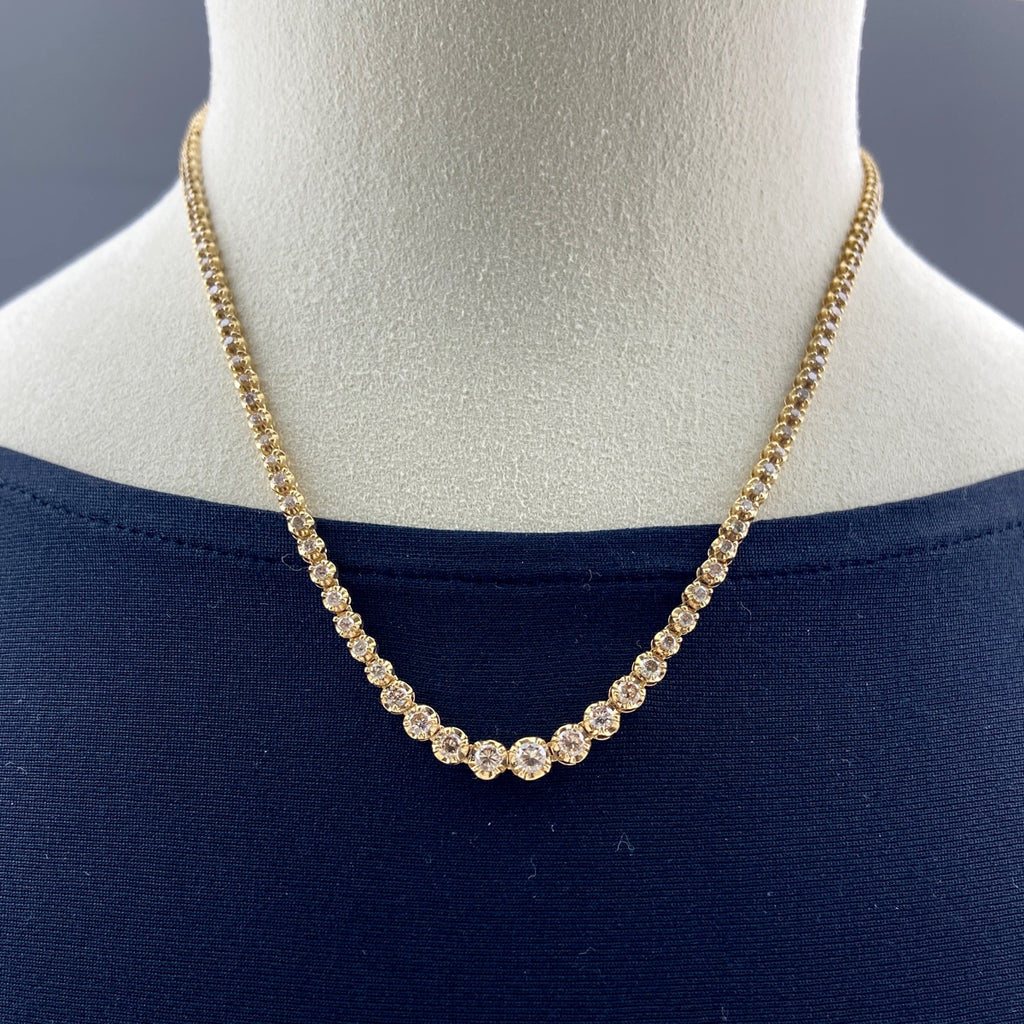 メレダイヤ デザインネックレス YG イエローゴールド ネックレス K18 ダイヤモンド レディース 【中古】nbjwl