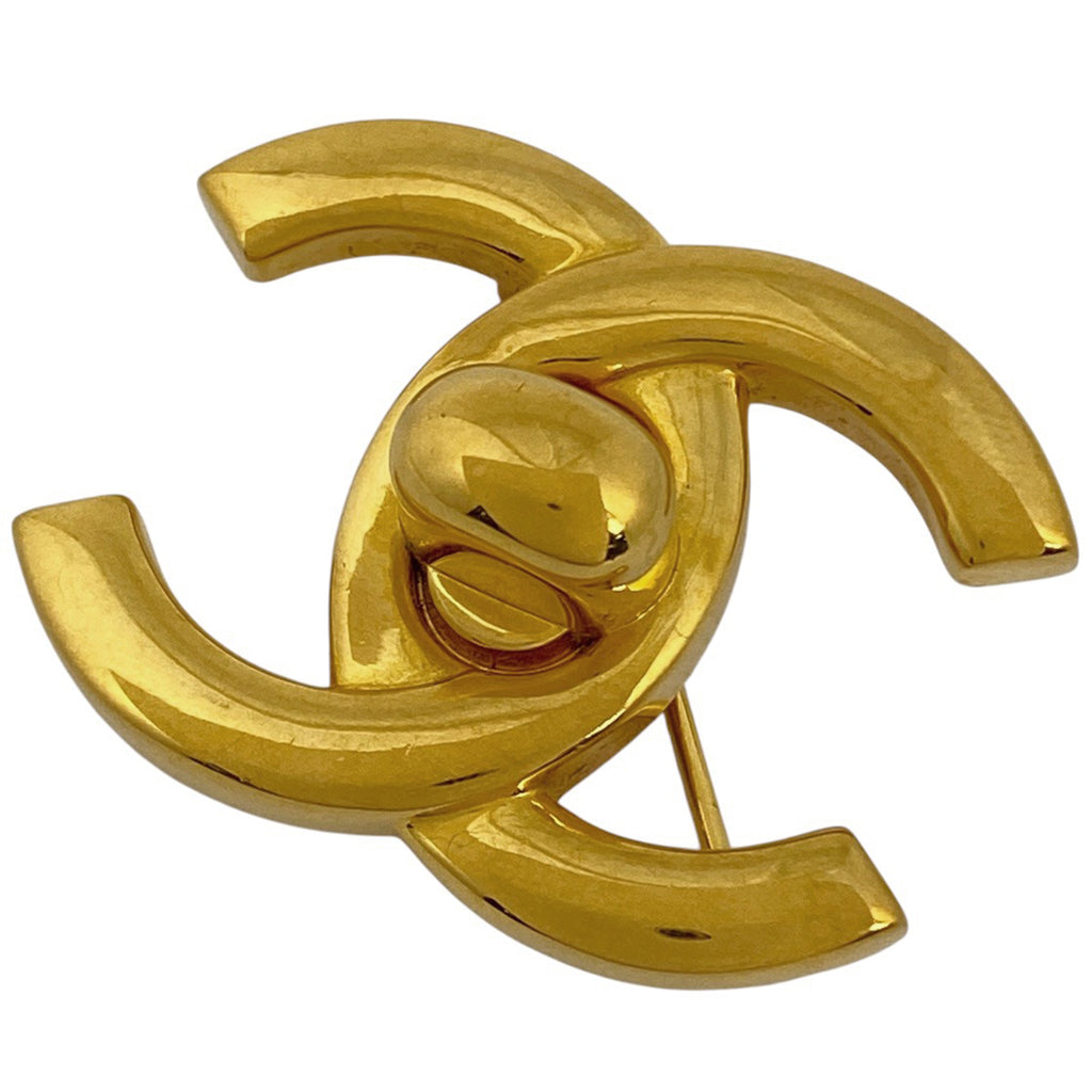 シャネル ターンロック ブローチ ココマーク ブローチ GP ゴールド レディース 【中古】bracc