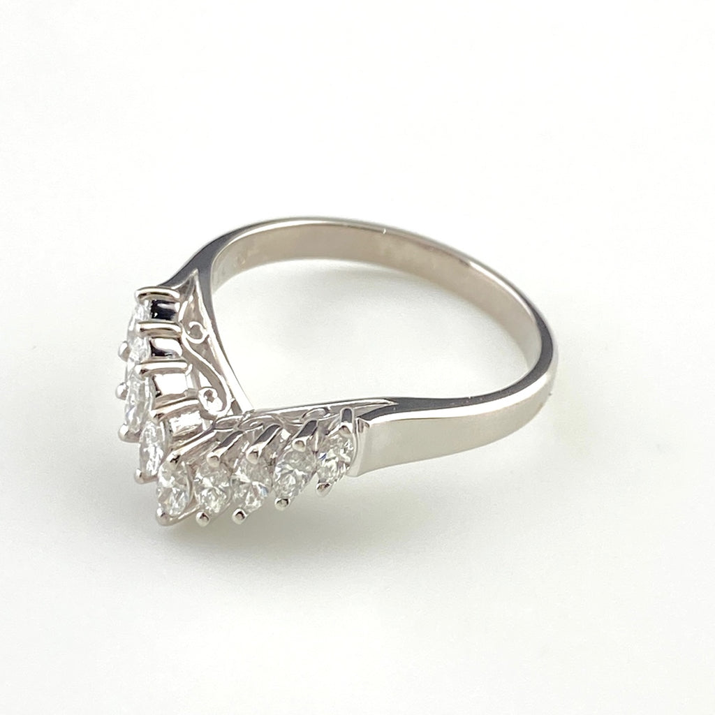 メレダイヤ デザインリング プラチナ 指輪 リング 12号 Pt900 ダイヤモンド レディース 【中古】nbjwl