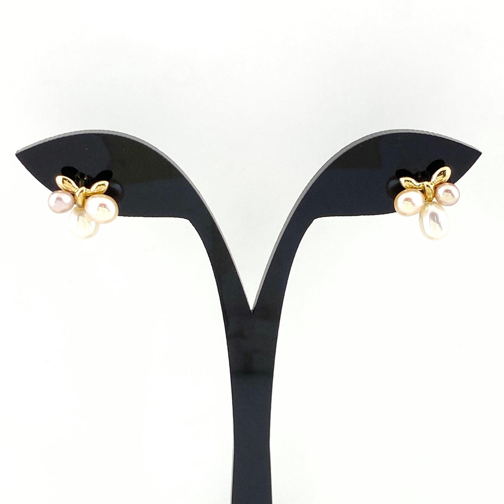 ミキモト パール デザインピアス YG イエローゴールド 真珠 ピアス K18 パール レディース 【中古】brjwl