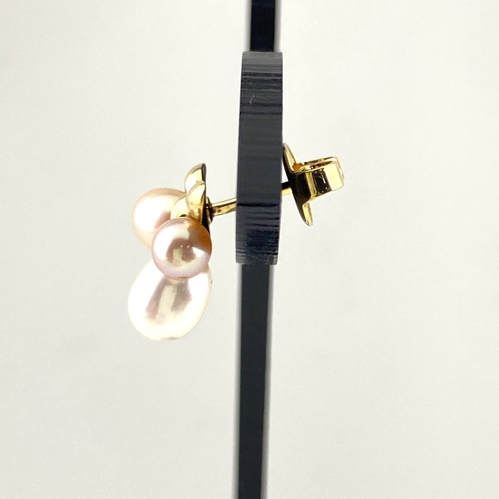 ミキモト パール デザインピアス YG イエローゴールド 真珠 ピアス K18 パール レディース 【中古】brjwl