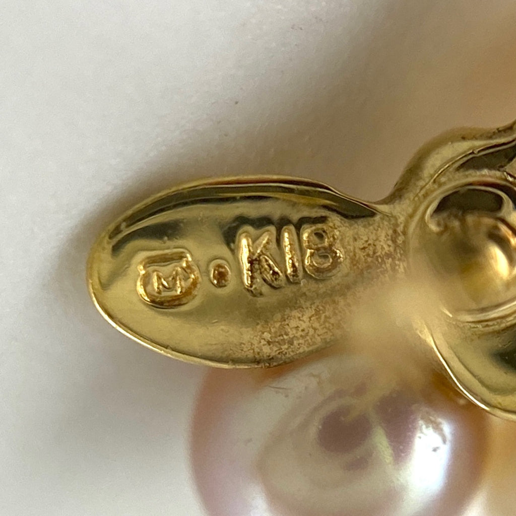 ミキモト パール デザインピアス YG イエローゴールド 真珠 ピアス K18 パール レディース 【中古】brjwl