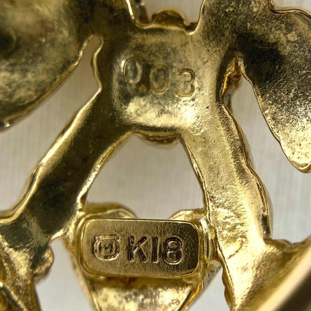 ミキモト ハートモチーフ デザインネックレス YG イエローゴールド ペンダント メレダイヤ ネックレス K18 ダイヤモンド レディース 【中古】brjwl