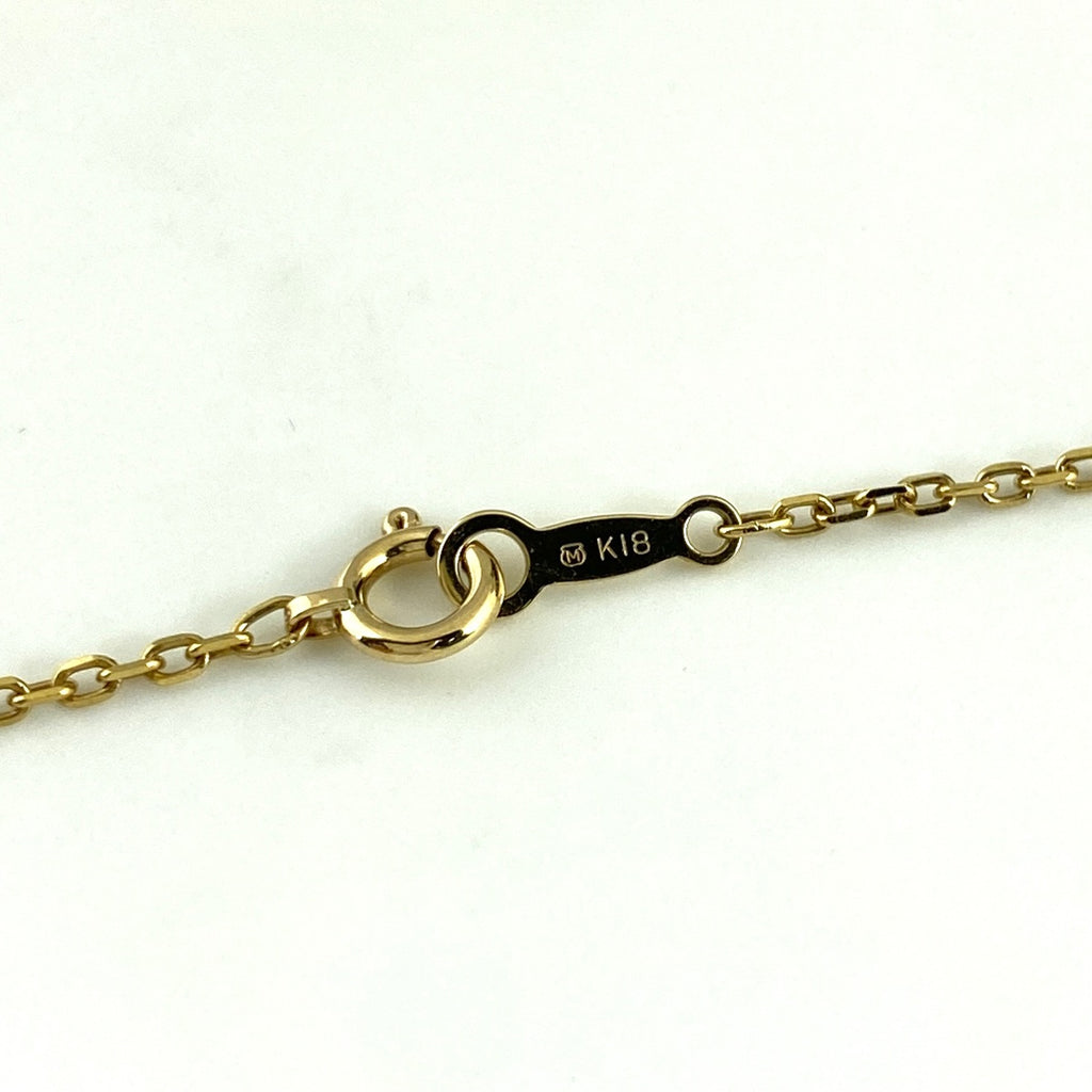 ミキモト ハートモチーフ デザインネックレス YG イエローゴールド ペンダント メレダイヤ ネックレス K18 ダイヤモンド レディース 【中古】brjwl