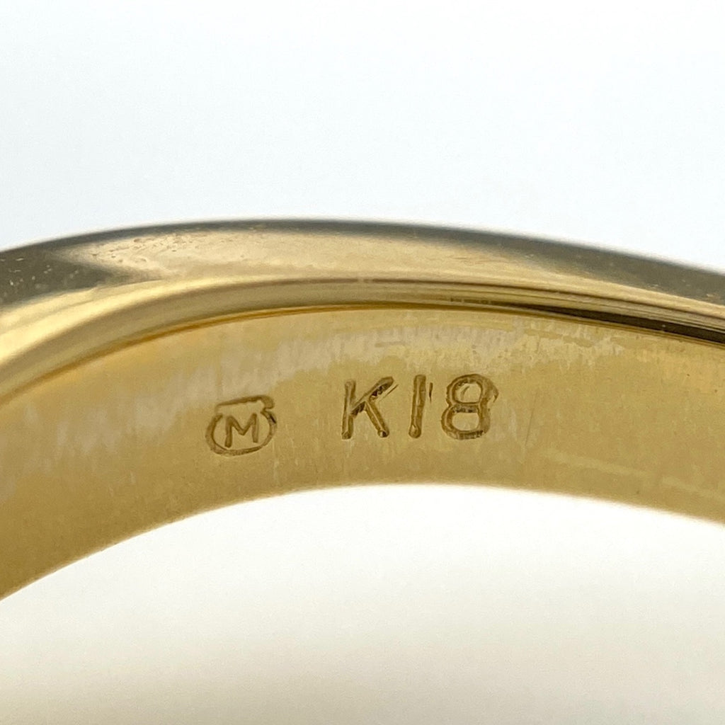 ミキモト パール デザインリング YG イエローゴールド 指輪 真珠 リング 12号 K18 パール レディース 【中古】brjwl