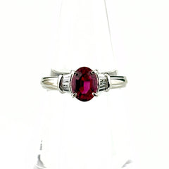 ピンクトルマリン デザインリング プラチナ メレダイヤ 指輪 リング 12.5号 Pt900 ピンクトルマリン ダイヤモンド レディース ノンブランドジュエリー 【中古】nbjwl