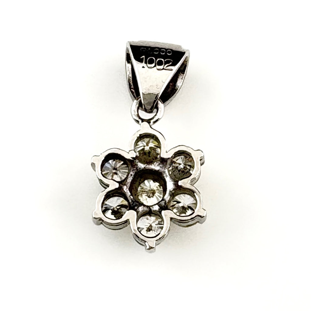 フラワーモチーフ ペンダントトップ プラチナ メレダイヤ 花 ペンダントトップ Pt900 ダイヤモンド レディース 【中古】nbjwl