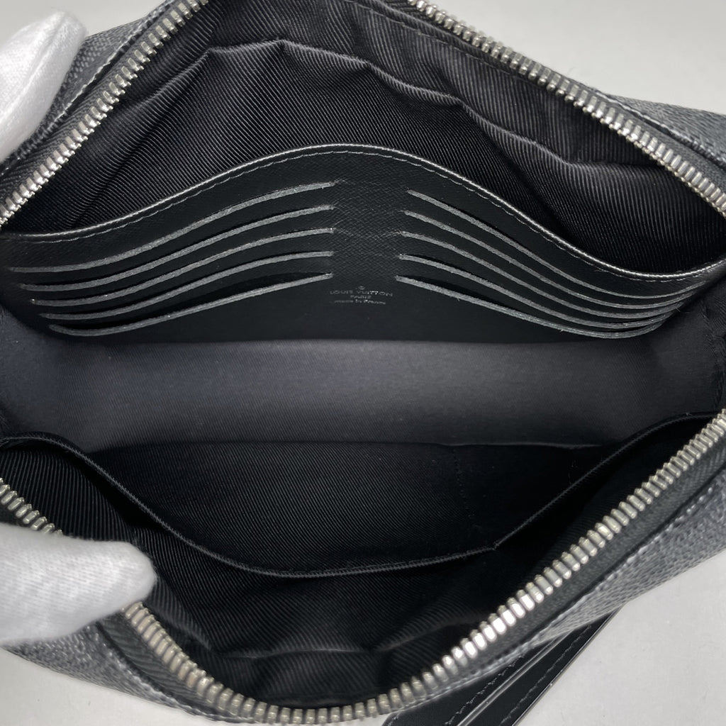 ルイ・ヴィトン ポシェット カサイ クラッチバッグ セカンドバッグ ダミエグラフィット ノワール(ブラック) N41664 メンズ 【中古】brbag