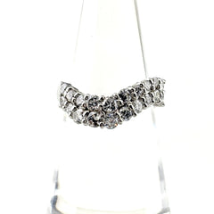 メレダイヤ デザインリング プラチナ 指輪 リング 11.5号 Pt900 ダイヤモンド レディース ノンブランドジュエリー 【中古】nbjwl