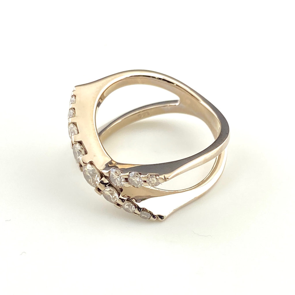 カシケイ ネイキッド リング 指輪 メレダイヤ リング 14号 K18 ダイヤモンド レディース 【中古】brjwl