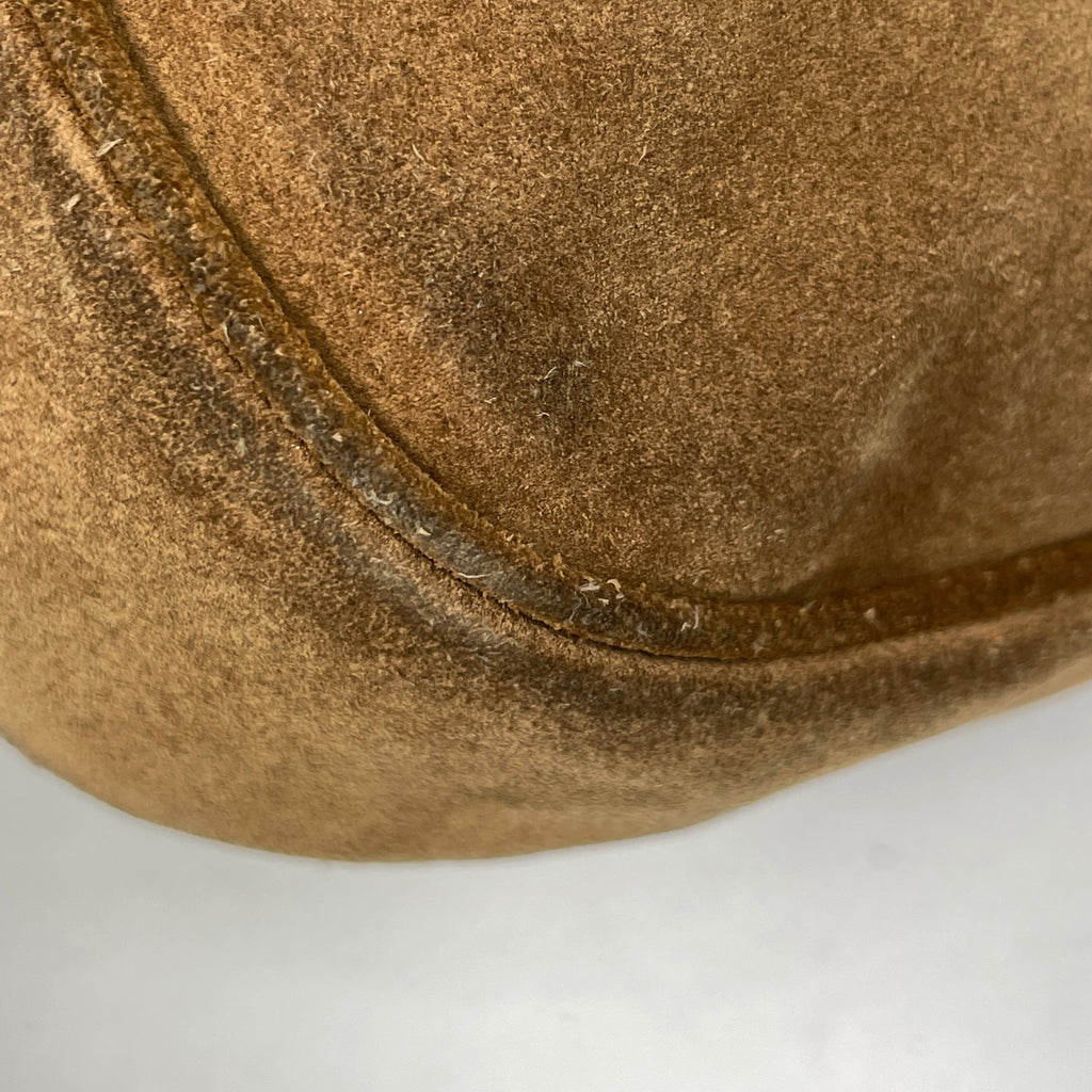 プラダ ロゴプレート ショルダーバッグ 肩掛け ショルダーバッグ スエード ブラウン レディース 【中古】brbag