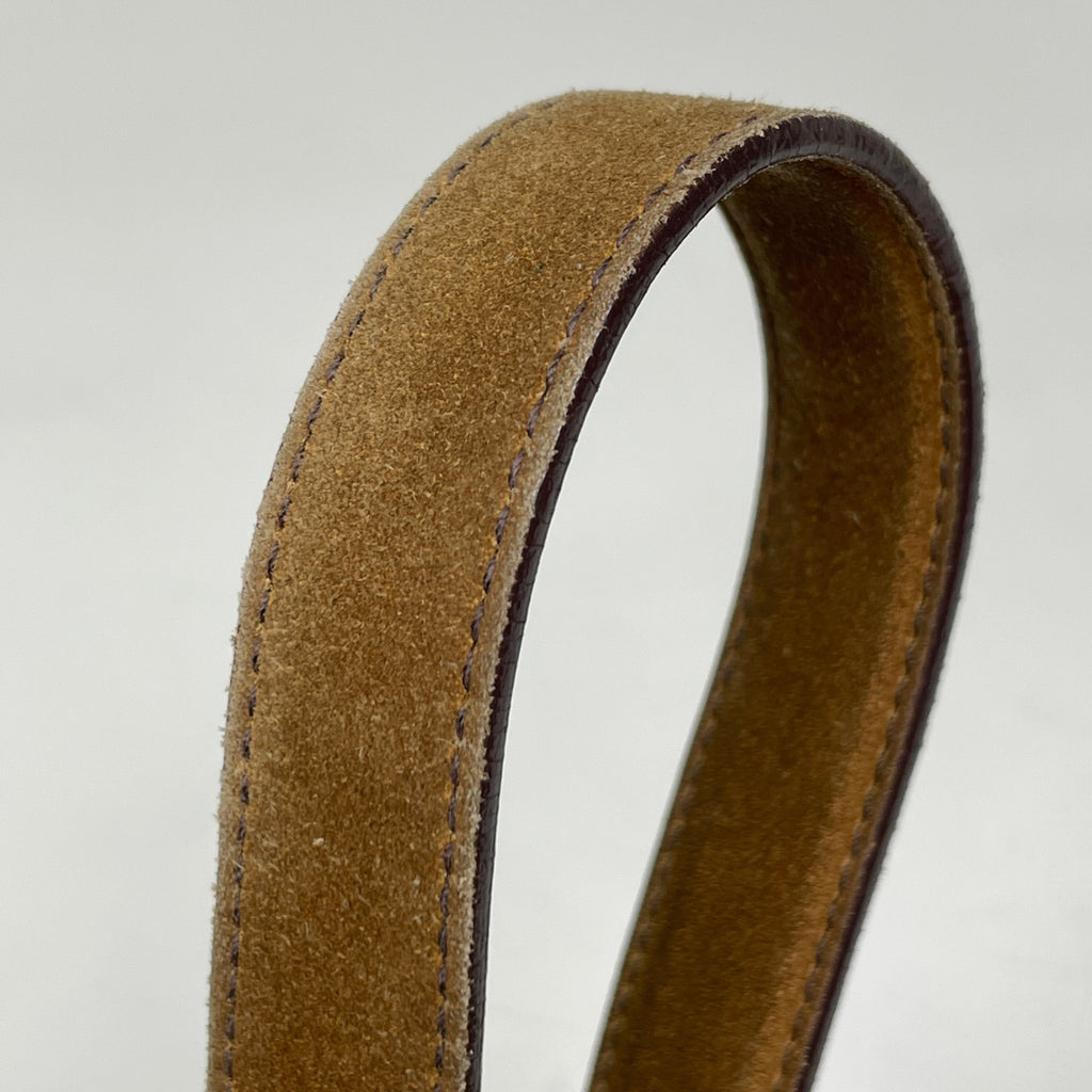 プラダ ロゴプレート ショルダーバッグ 肩掛け ショルダーバッグ スエード ブラウン レディース 【中古】brbag