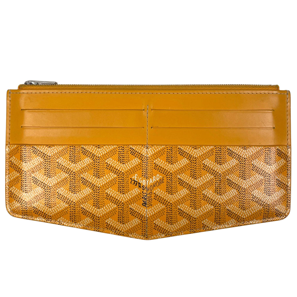 ゴヤール インサートルイーズ カードケース 長財布 コーティングキャンバス イエロー レディース 【中古】brbag