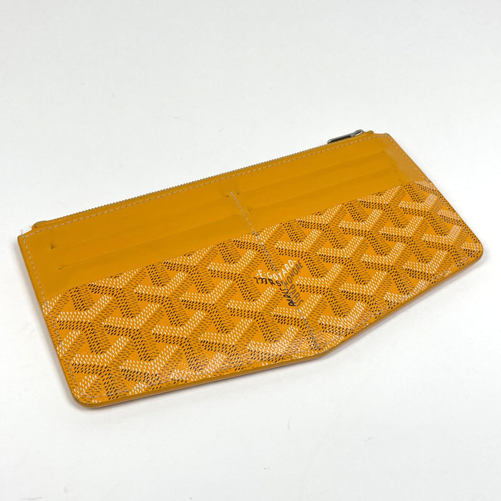 ゴヤール インサートルイーズ カードケース 長財布 コーティングキャンバス イエロー レディース 【中古】brbag