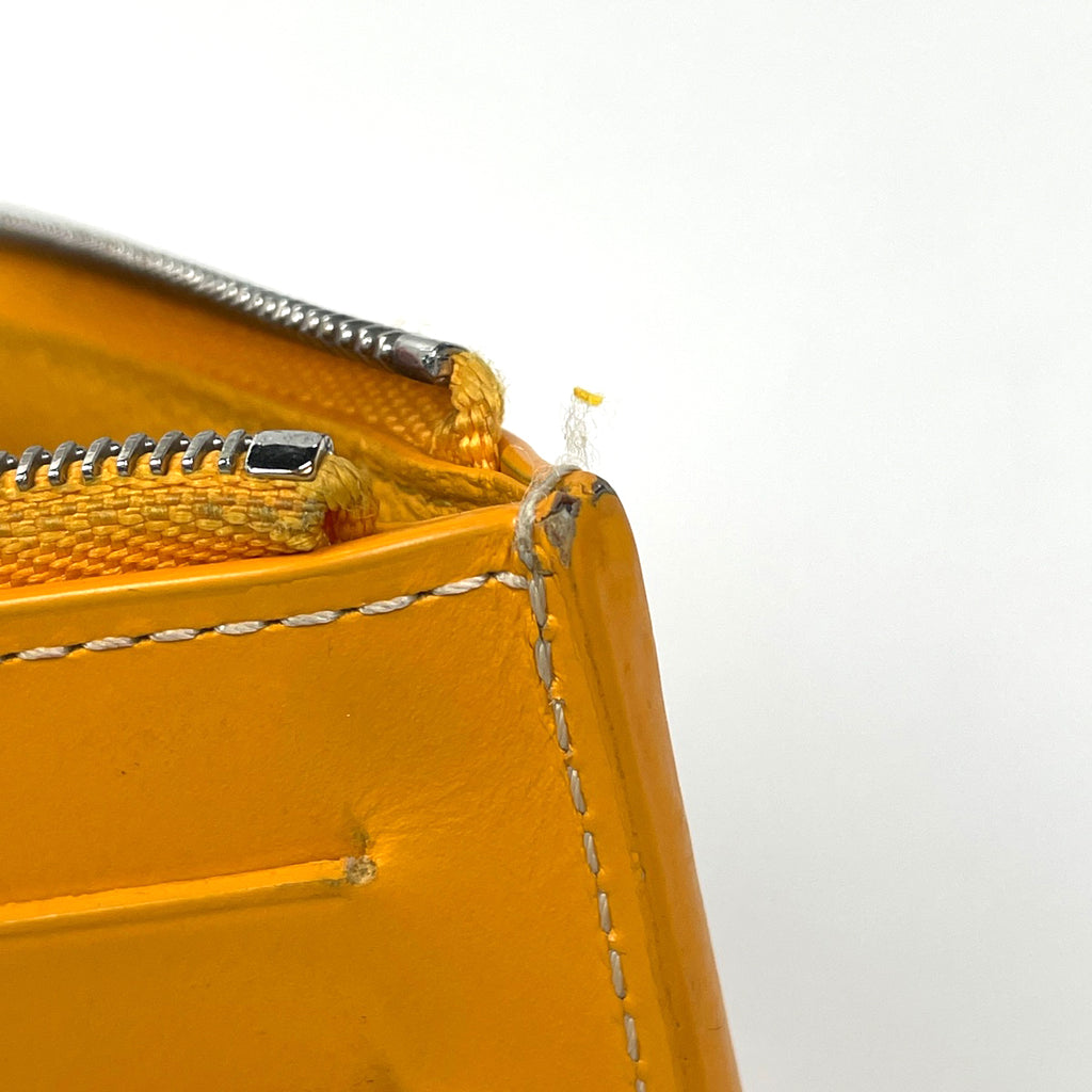 ゴヤール インサートルイーズ カードケース 長財布 コーティングキャンバス イエロー レディース 【中古】brbag