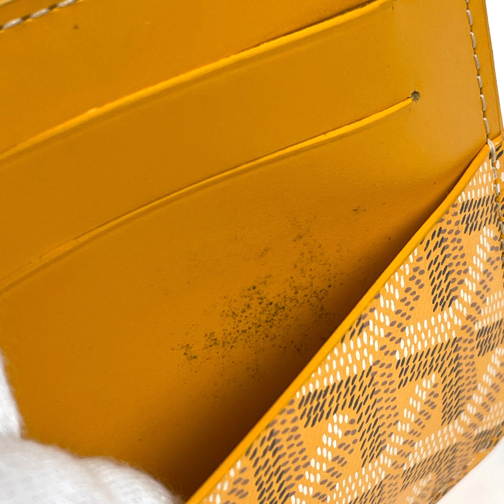 ゴヤール インサートルイーズ カードケース 長財布 コーティングキャンバス イエロー レディース 【中古】brbag