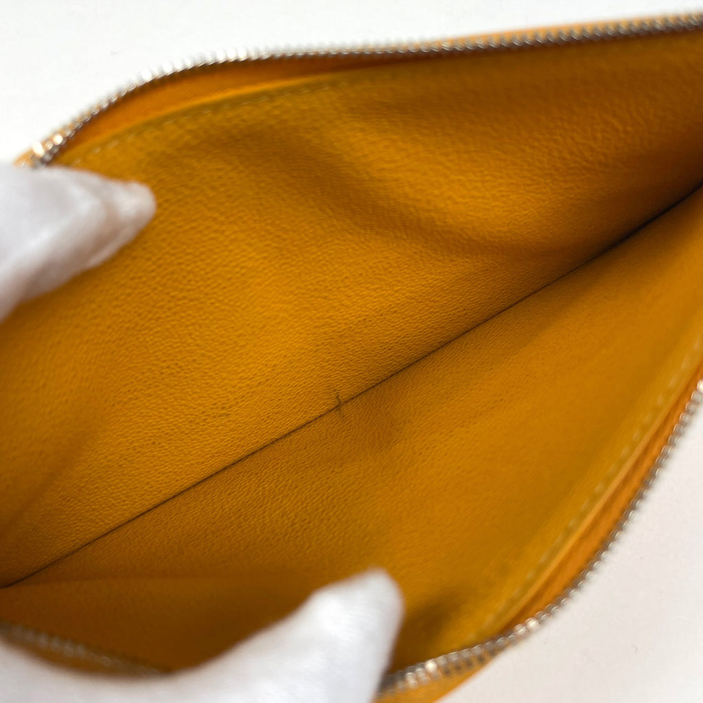 ゴヤール インサートルイーズ カードケース 長財布 コーティングキャンバス イエロー レディース 【中古】brbag