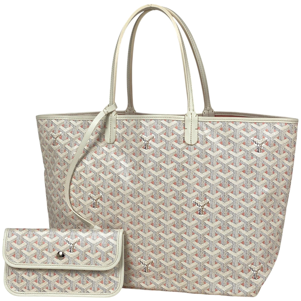 ゴヤール サン ルイ クレールヴォア PM リバーシブル ショルダーバッグ トートバッグ コーティングキャンバス ホワイト ピンク レディース 【中古】brbag