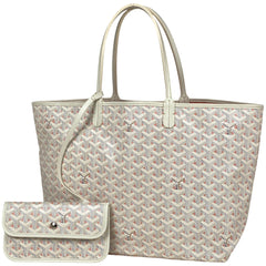 ゴヤール サン ルイ クレールヴォア PM リバーシブル ショルダーバッグ トートバッグ コーティングキャンバス ホワイト ピンク レディース 【中古】brbag