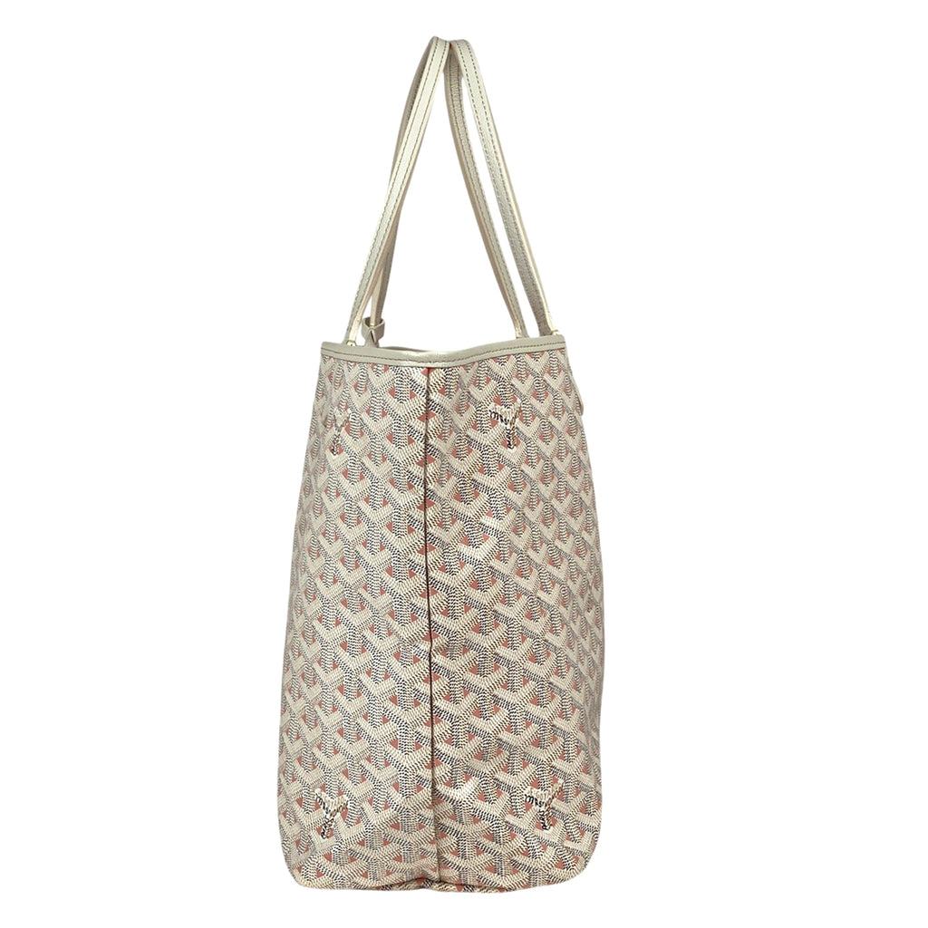 ゴヤール サン ルイ クレールヴォア PM リバーシブル ショルダーバッグ トートバッグ コーティングキャンバス ホワイト ピンク レディース 【中古】brbag