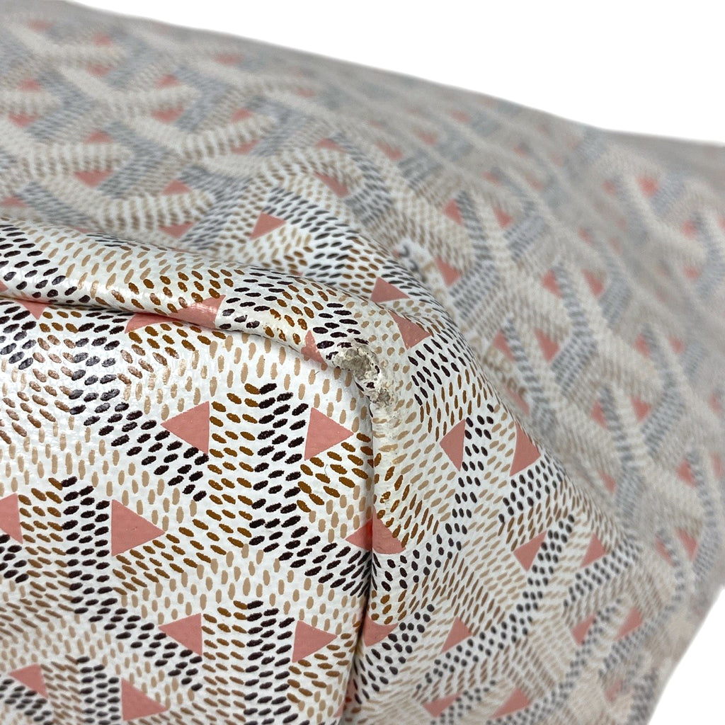 ゴヤール サン ルイ クレールヴォア PM リバーシブル ショルダーバッグ トートバッグ コーティングキャンバス ホワイト ピンク レディース 【中古】brbag