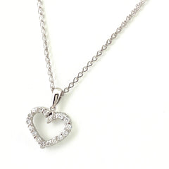 ハートモチーフ ネックレス プラチナ メレダイヤ ペンダント ネックレス Pt900 Pt850 ダイヤモンド レディース 【中古】nbjwl