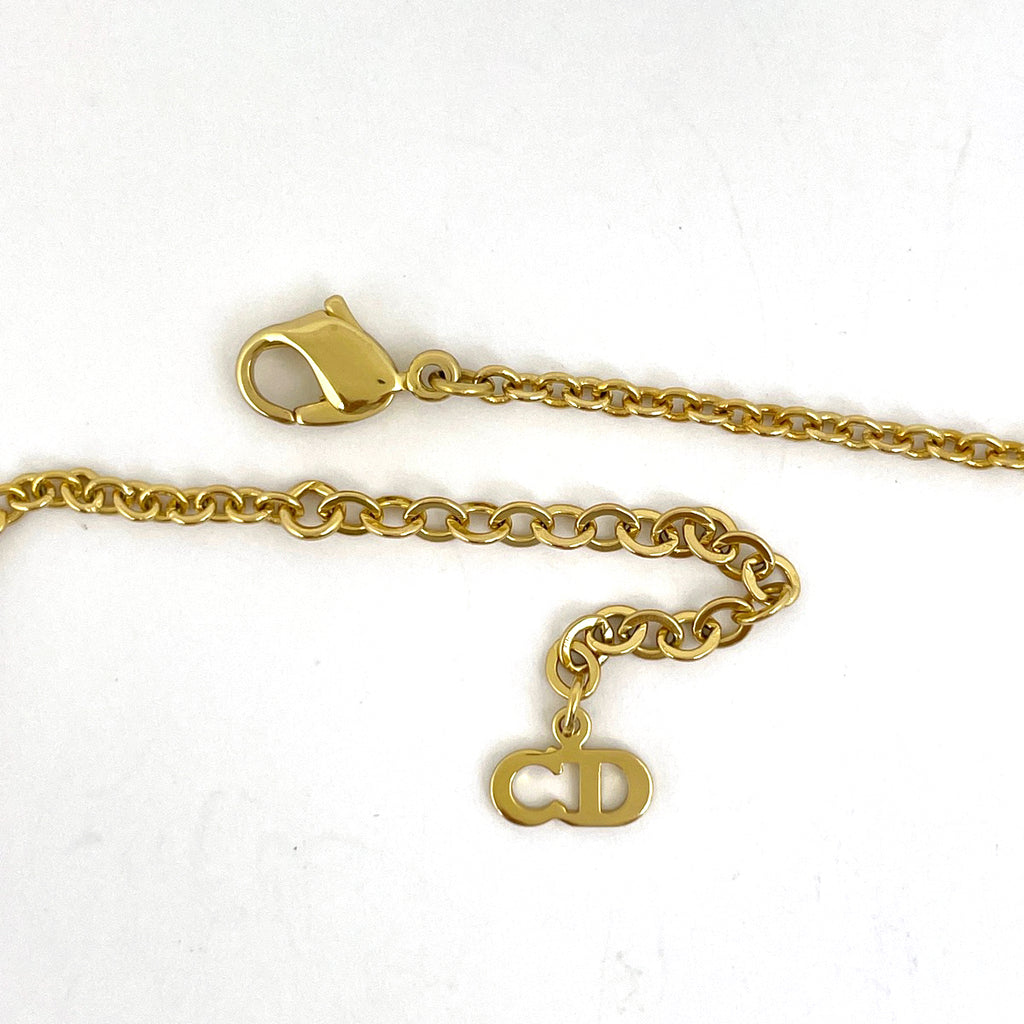 クリスチャンディオール ロゴ ネックレス オーバル ネックレス GP ゴールド レディース 【中古】bracc