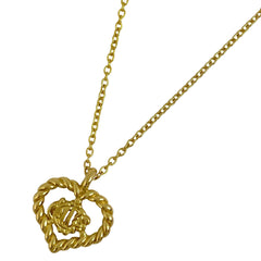 クリスチャンディオール ロゴ ネックレス ハートモチーフ CD ネックレス GP ゴールド レディース 【中古】bracc