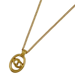 クリスチャンディオール ロゴ ネックレス CD オーバル ネックレス GP ゴールド レディース 【中古】bracc