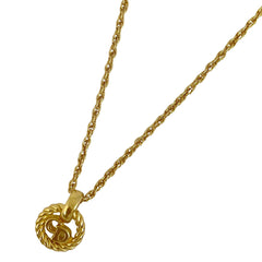 クリスチャンディオール ロゴ ネックレス ラウンド CD ネックレス GP ゴールド レディース 【中古】bracc