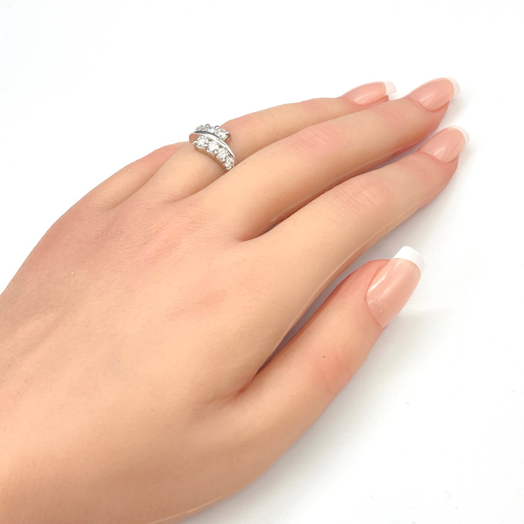 メレダイヤ デザインリング プラチナ 指輪 リング 11.5号 Pt900 ダイヤモンド レディース 【中古】nbjwl