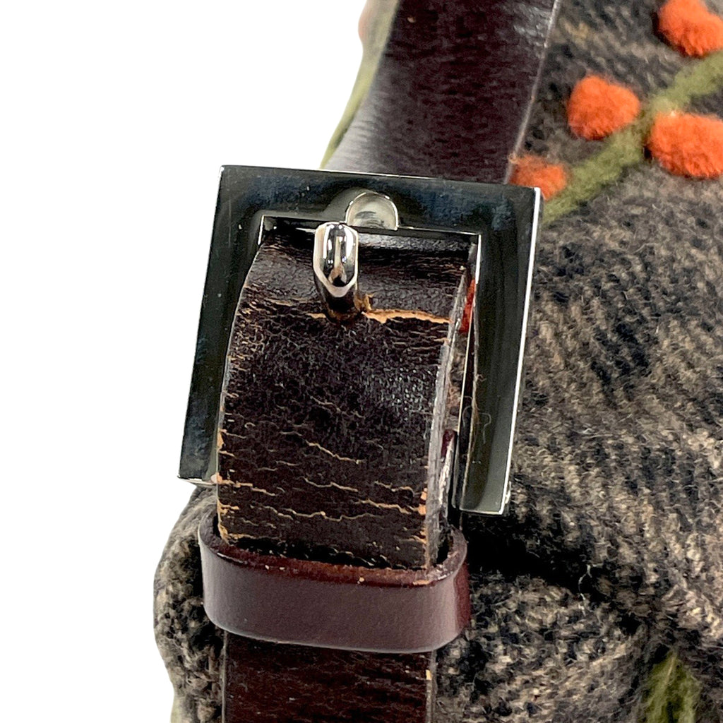 フェンディ ズッカ柄 マンマバケット 刺繍 ハンドバッグ ショルダーバッグ ファブリック ブラウン レディース 【中古】brbag