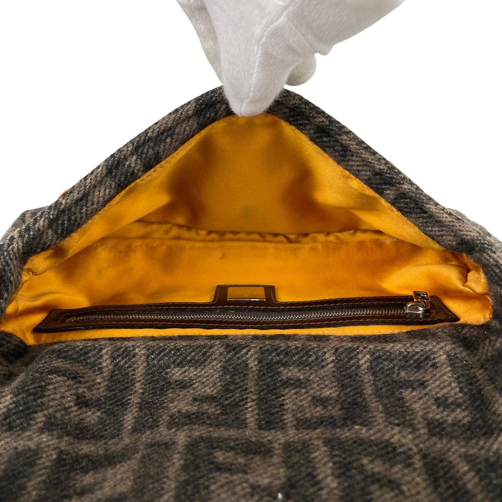 フェンディ ズッカ柄 マンマバケット 刺繍 ハンドバッグ ショルダーバッグ ファブリック ブラウン レディース 【中古】brbag