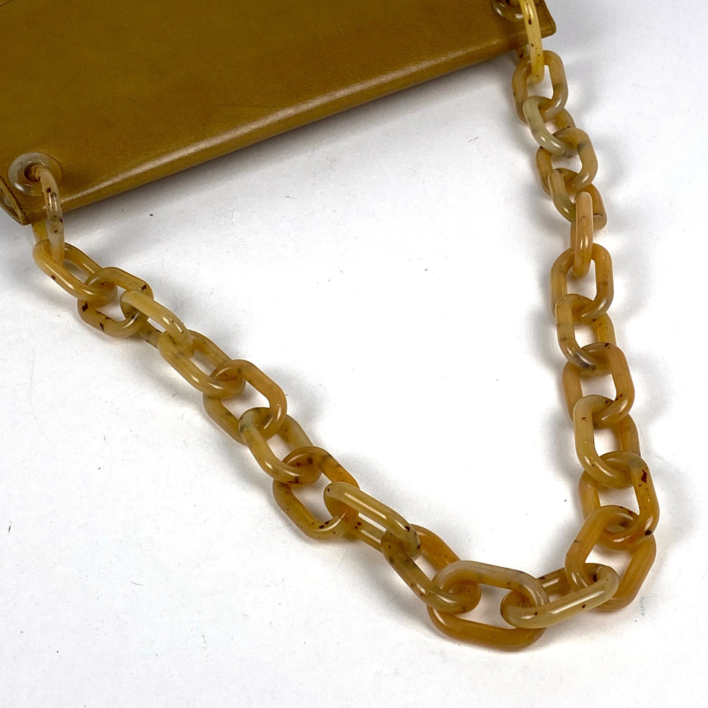 プラダ ロゴ ショルダーバッグ ワンショルダー チェーン ショルダーバッグ レザー ブラウン レディース 【中古】brbag