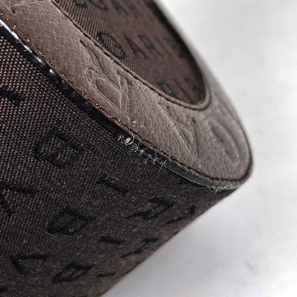 ブルガリ ビーゼロワン ハンドバッグ 筒型 ロゴマニア ショルダーバッグ ハンドバッグ キャンバス ブラウン レディース 【中古】brbag