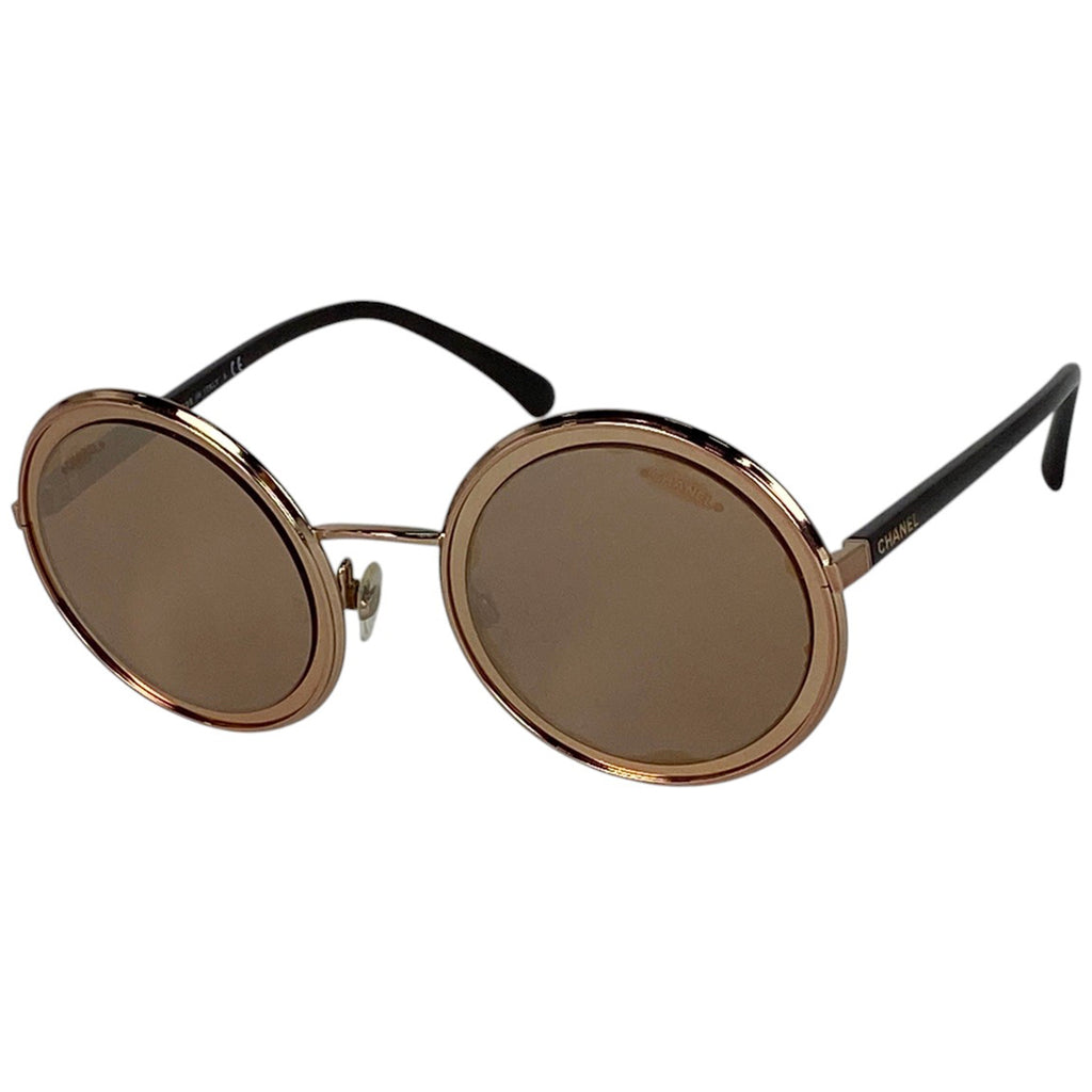 シャネル ロゴ サングラス ラウンド アイウェア サングラス メタル プラスチック ブロンズ 4226 レディース 【中古】brbag