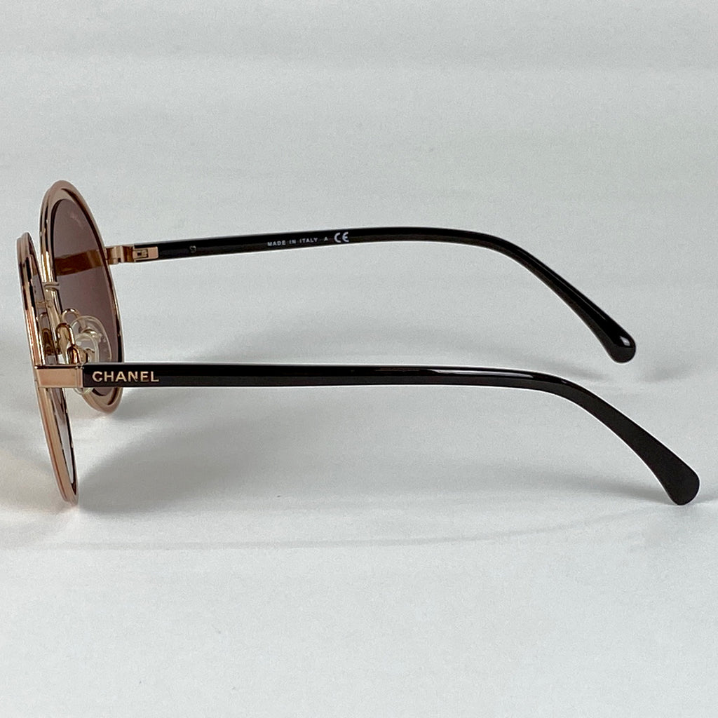 シャネル ロゴ サングラス ラウンド アイウェア サングラス メタル プラスチック ブロンズ 4226 レディース 【中古】brbag