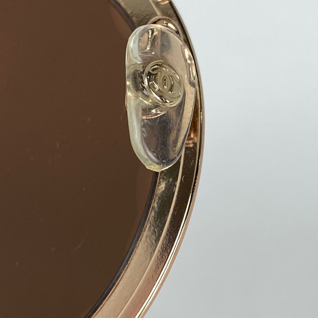 シャネル ロゴ サングラス ラウンド アイウェア サングラス メタル プラスチック ブロンズ 4226 レディース 【中古】brbag