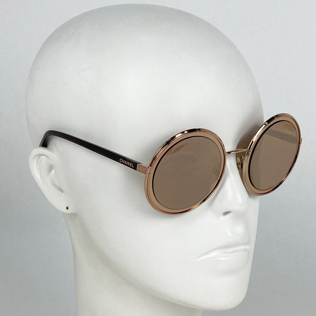 シャネル ロゴ サングラス ラウンド アイウェア サングラス メタル プラスチック ブロンズ 4226 レディース 【中古】brbag