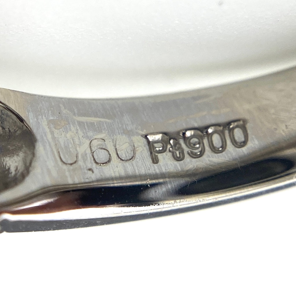 リボンモチーフ デザインリング プラチナ 指輪 メレダイヤ サファイア リング 6.5号 Pt900 サファイア ダイヤモンド レディース 【中古】nbjwl