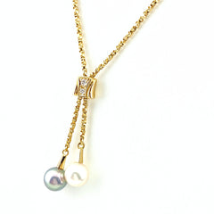 ポーラ パール デザインネックレス YG イエローゴールド ペンダント 真珠 メレダイヤ ネックレス 750 パール ダイヤモンド レディース 【中古】brjwl