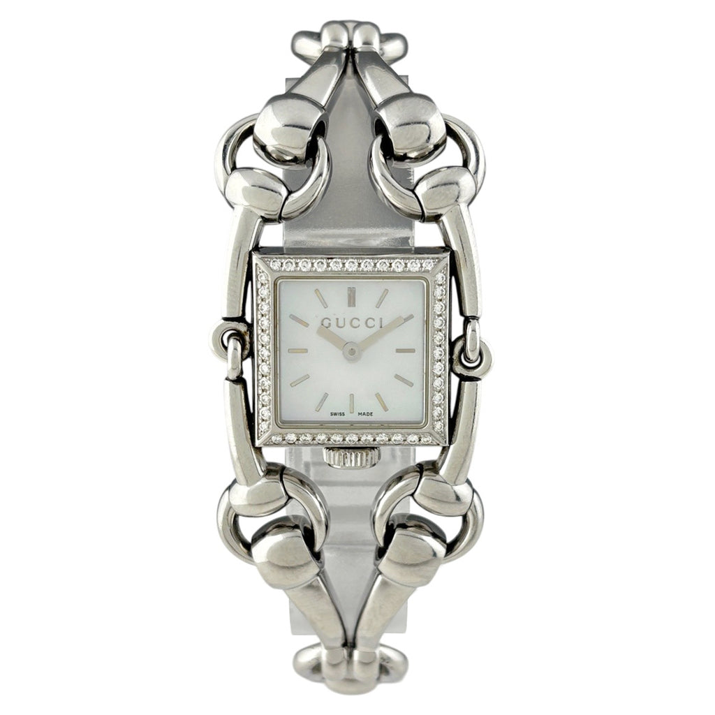 【不動】GUCCI グッチ シニョーリア ジュエリーウォッチ ダイヤ 116.5 グッチ シニョーリア 116.5 腕時計 SS ダイヤモンド クォーツ ホワイト