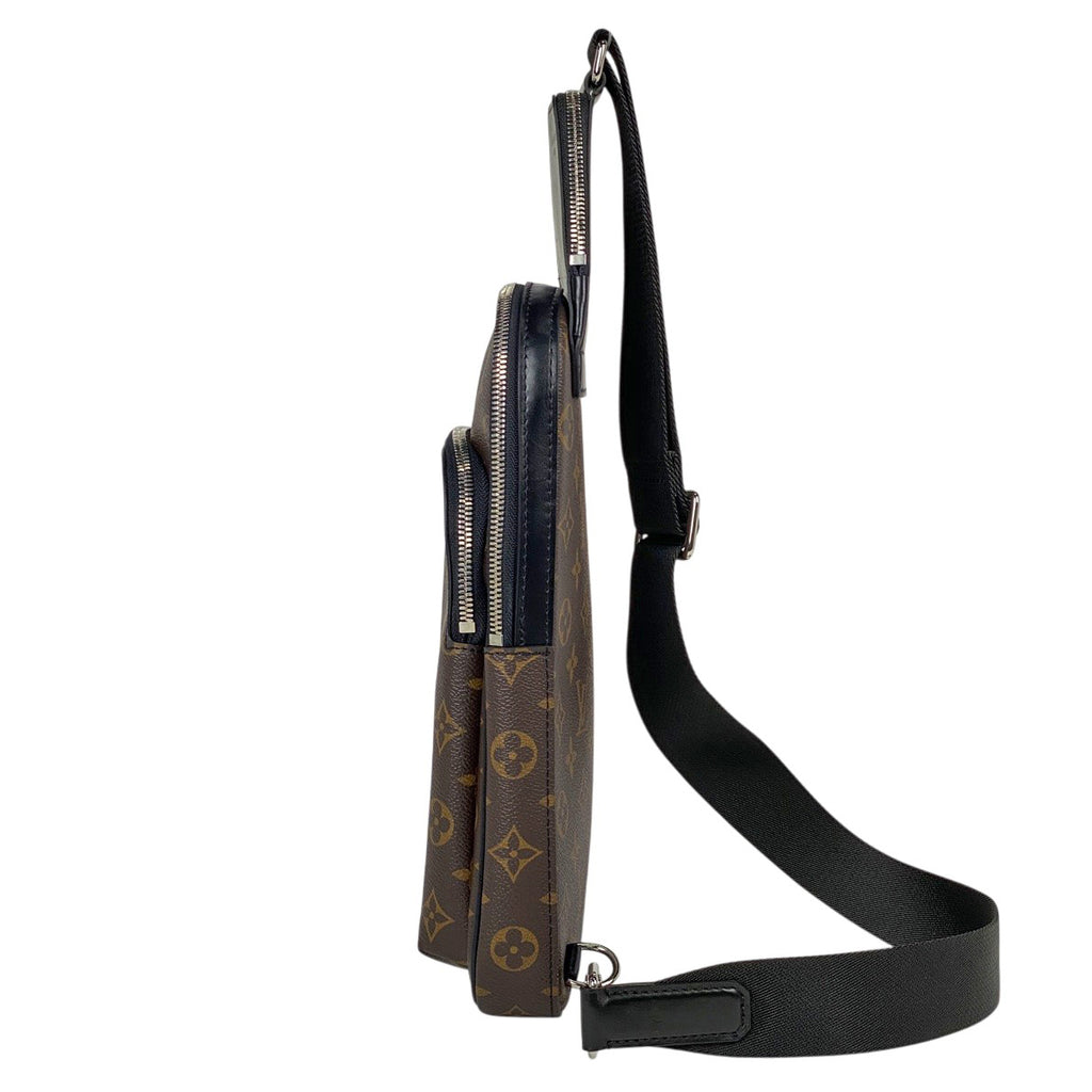 ルイ・ヴィトン アヴェニュー スリングバッグ ショルダーバッグ ボディバッグ モノグラムマカサー ブラウン ノワール(ブラック) M46327 メンズ 【中古】brbag