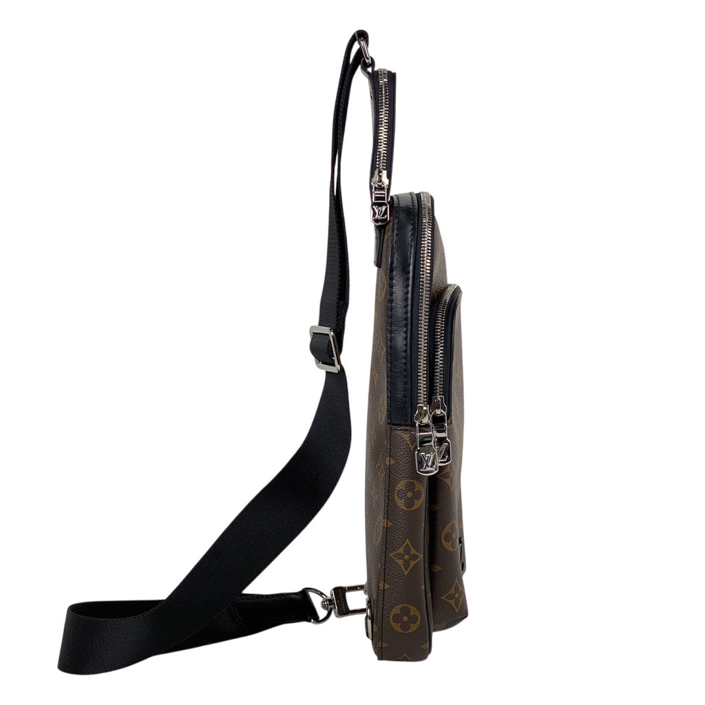 ルイ・ヴィトン アヴェニュー スリングバッグ ショルダーバッグ ボディバッグ モノグラムマカサー ブラウン ノワール(ブラック) M46327 メンズ 【中古】brbag